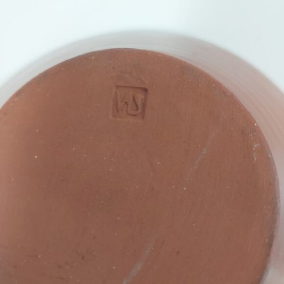 Pottery Cat Bowl Silhouette Artist Marking Vintage 6" Wide - Picture 4 of 8